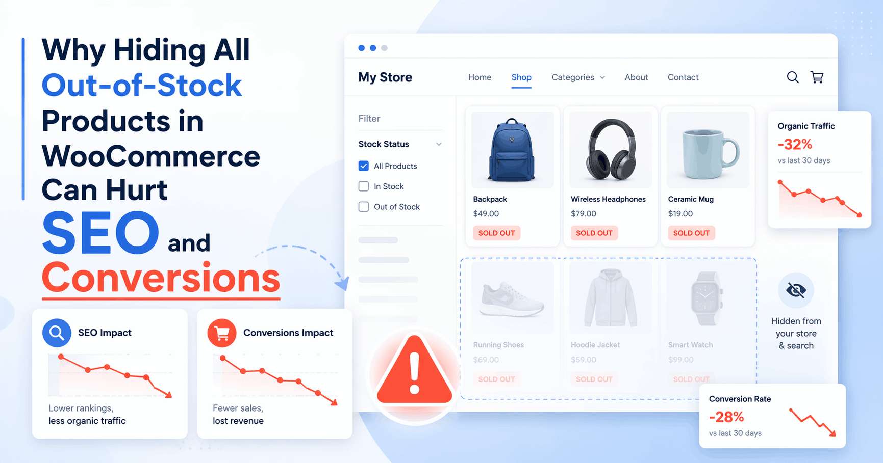 Why Hiding All Out-of-Stock Products in WooCommerce Can Hurt SEO and Conversions